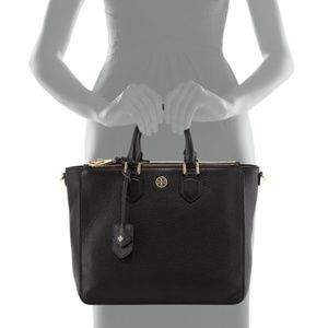 Tory Burch Robinson Pebbled  Tote Bag, Black